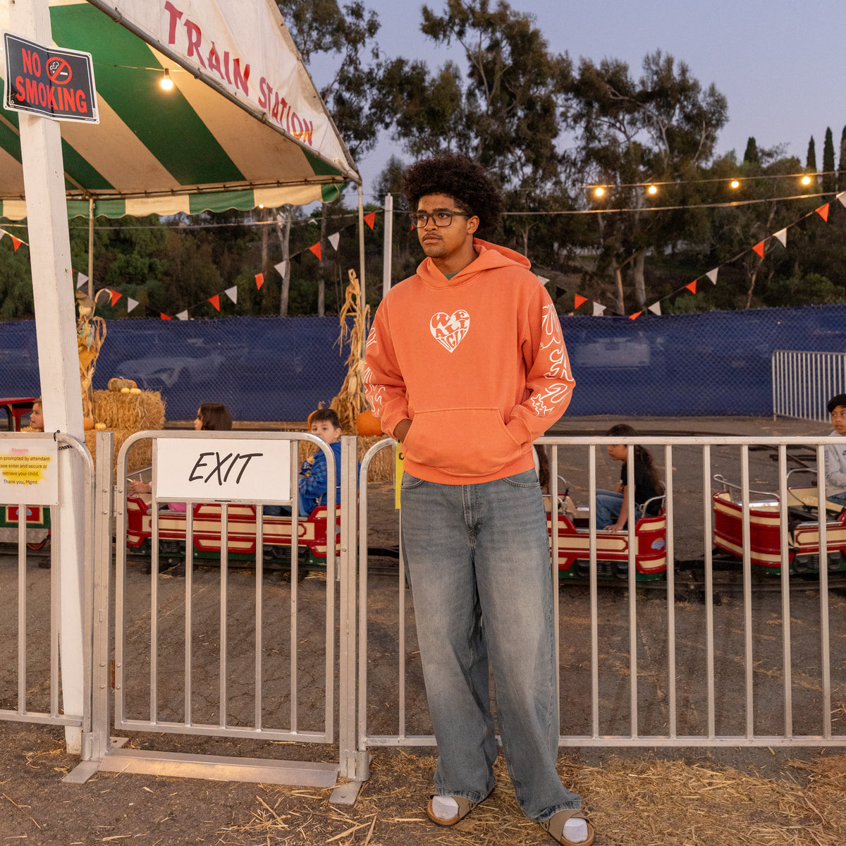 WAU Heart Hoodie — Tangerine