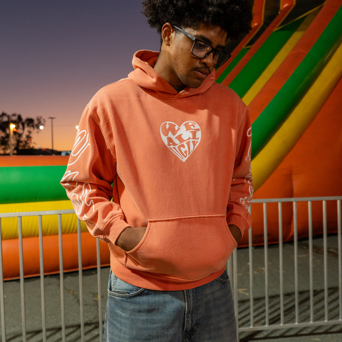 WAU Heart Hoodie — Tangerine