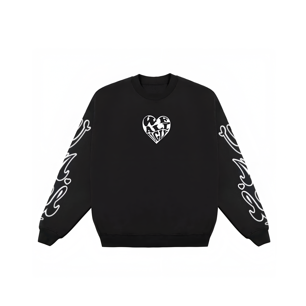 WAU Heart Crewneck — Black