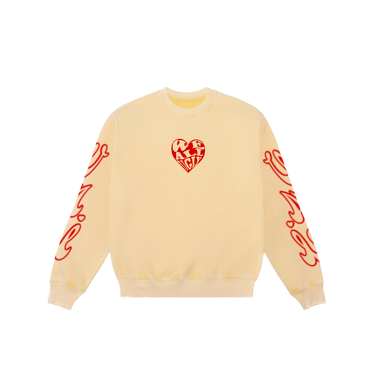 WAU Heart Crewneck — Yellow