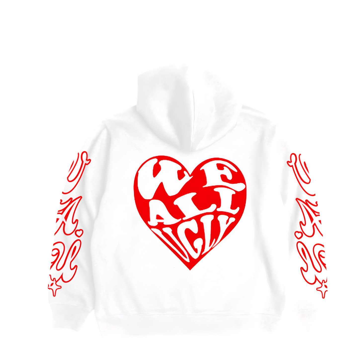 WAU Logo Hoodie – White/Red