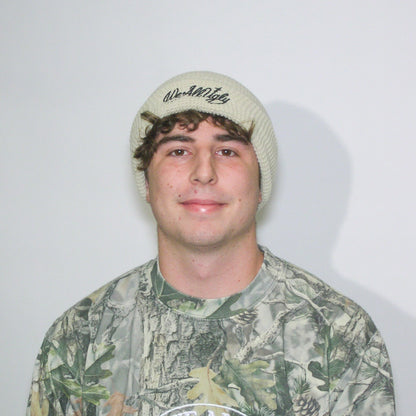 We All Ugly - Beige - Waffle Knit Beanie