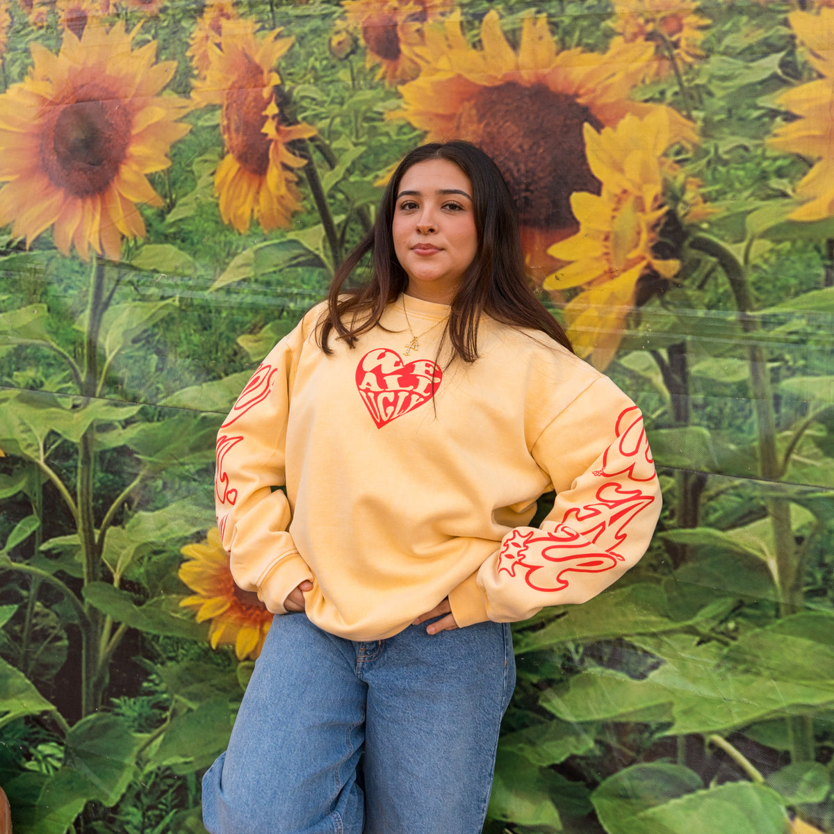 WAU Heart Crewneck — Yellow