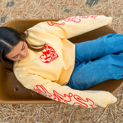 WAU Heart Crewneck — Yellow