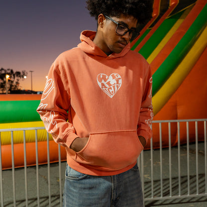 WAU Heart Hoodie — Tangerine
