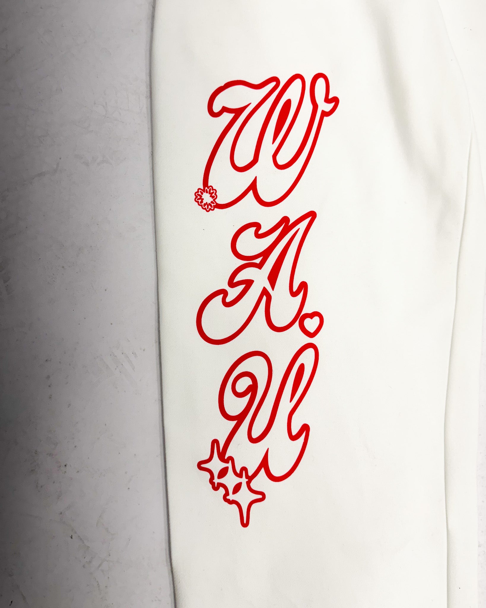 WAU Logo Sweatpants -White/Red – We All Ugly