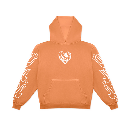 WAU Heart Hoodie — Tangerine