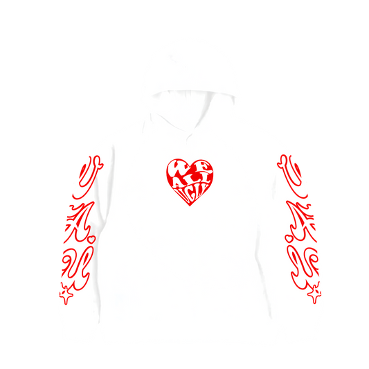 WAU Logo Hoodie – White/Red