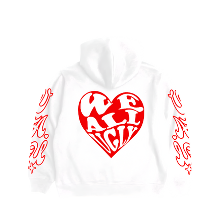 WAU Logo Hoodie – White/Red
